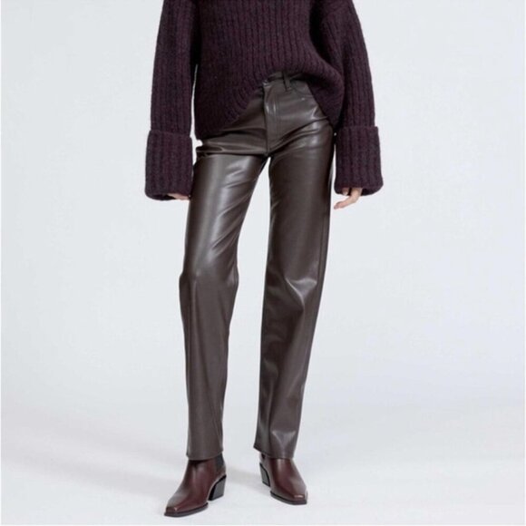 rag & bone Pants - Rag Bone Brown Faux Leather Pants